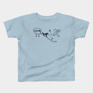 Pat Fish goes to Outer Space with Dogs Kids T-Shirt